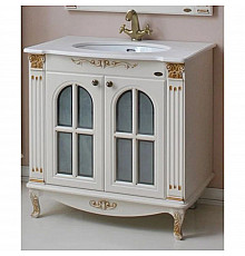 Тумба с раковиной слоновая кость золотая патина 88 см Atoll Венеция