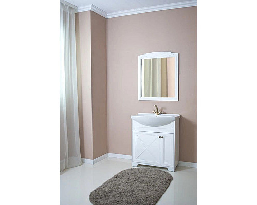 Приобрести Тумба с раковиной белый матовый 76 см Atoll Палермо PALERMO76TWMAT в магазине сантехники Santeh-Crystal.ru