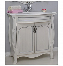 Тумба с раковиной слоновая кость серебряная патина 86 см Atoll Ривьера