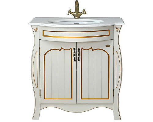 Заказать Тумба с раковиной слоновая кость золотая патина 86 см Atoll Ривьера в магазине сантехники Santeh-Crystal.ru