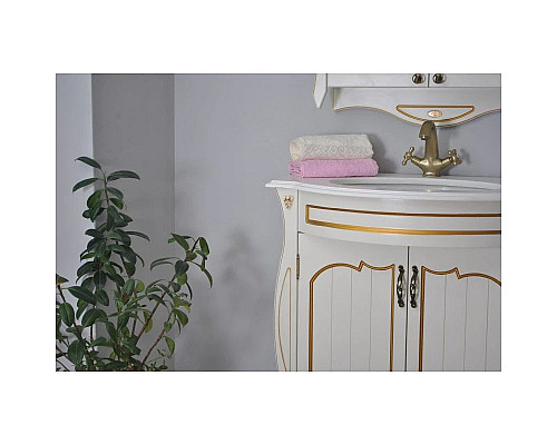 Заказать Тумба с раковиной слоновая кость золотая патина 86 см Atoll Ривьера в магазине сантехники Santeh-Crystal.ru