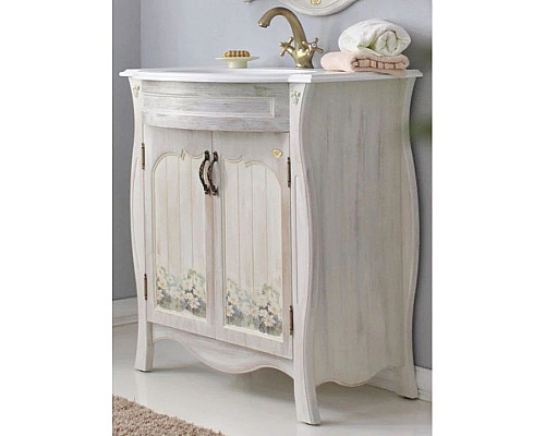 Приобрести Тумба с раковиной белое дерево 86 см Atoll Ривьера в магазине сантехники Santeh-Crystal.ru