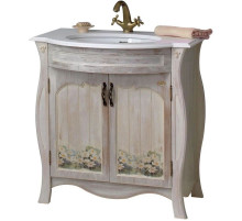 Тумба с раковиной белое дерево 86 см Atoll Ривьера