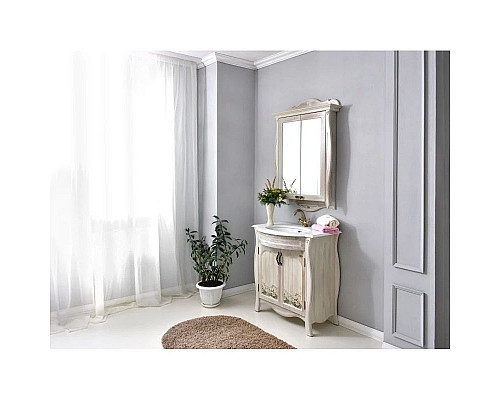 Приобрести Тумба с раковиной белое дерево 86 см Atoll Ривьера в магазине сантехники Santeh-Crystal.ru