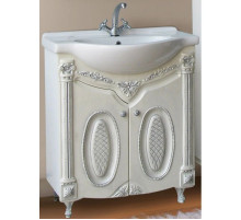 Тумба с раковиной белый жемчуг серебряная патина 77,5 см Atoll Наполеон