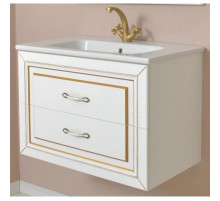 Тумба с раковиной белый матовый золотая патина 78 см Atoll Валери