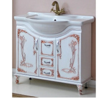 Тумба с раковиной белое дерево медная патина 88 см Atoll Барселона