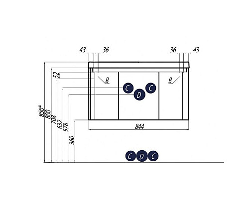Купить Тумба белый глянец 84,4 см Акватон Шерилл 1A208801SH010 в магазине сантехники Santeh-Crystal.ru