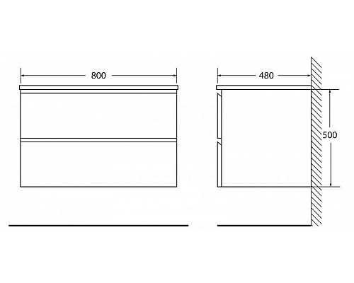 Заказать Тумба Polissandro 80 см BelBagno Luce LUCE-800-2C-SO-PL в магазине сантехники Santeh-Crystal.ru