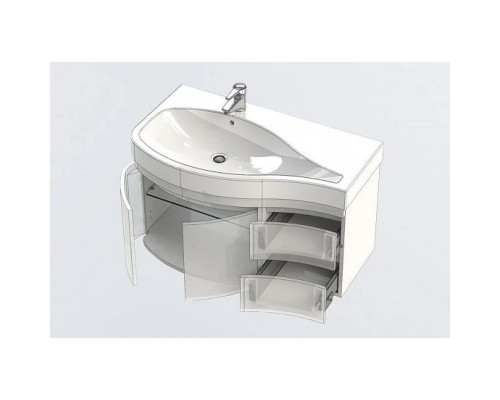 Купить Тумба белый глянец 95 см L Aquanet Сопрано 00169631 в магазине сантехники Santeh-Crystal.ru