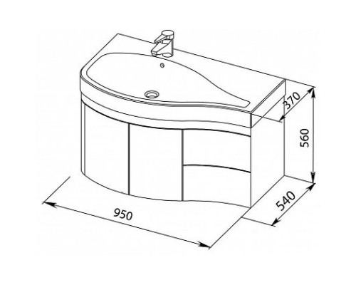 Купить Тумба белый глянец 95 см L Aquanet Сопрано 00169631 в магазине сантехники Santeh-Crystal.ru