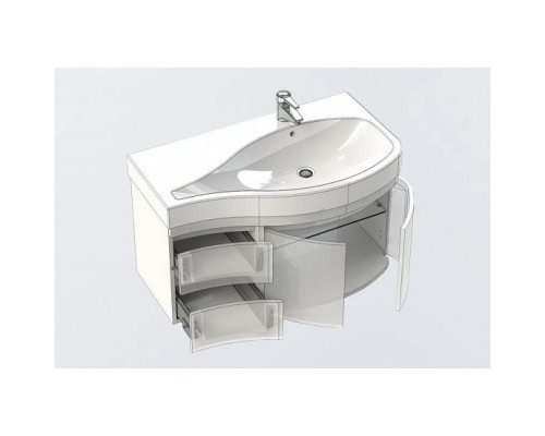 Купить Тумба белый глянец 95 см R Aquanet Сопрано 00169633 в магазине сантехники Santeh-Crystal.ru