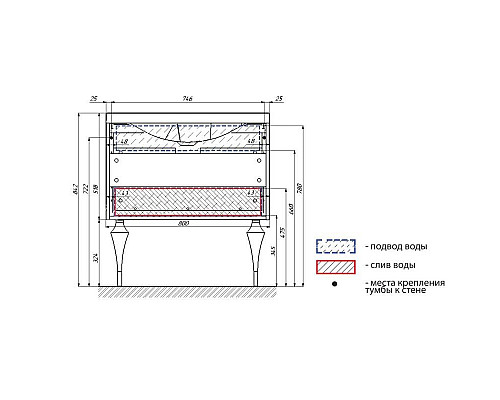 Приобрести Тумба с раковиной белый глянец 80 см Marka One Angel У67285 в магазине сантехники Santeh-Crystal.ru