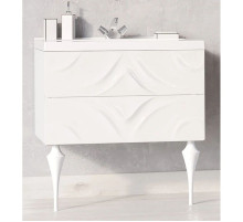 Тумба с раковиной белый глянец 80 см Marka One Angel У67285