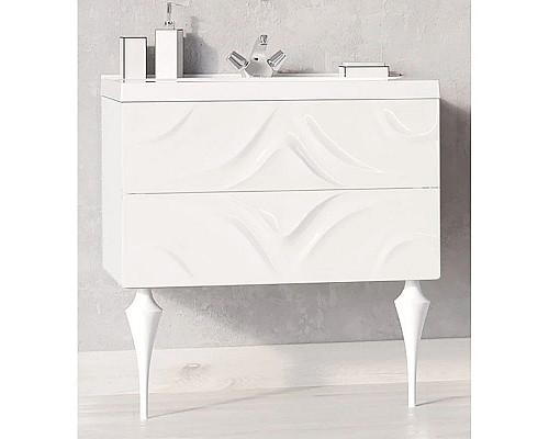 Приобрести Тумба с раковиной белый глянец 80 см Marka One Angel У67285 в магазине сантехники Santeh-Crystal.ru