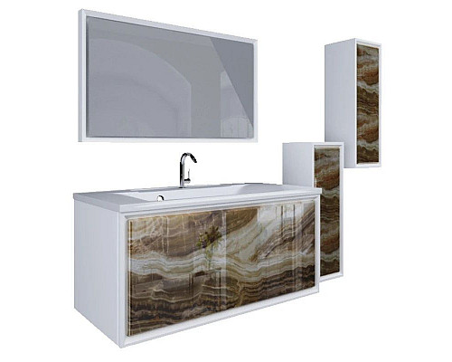 Заказать Тумба оникс/белый глянец 89 см Marka One Seattle У72806 в магазине сантехники Santeh-Crystal.ru