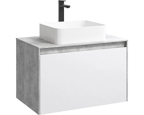 Купить Тумба бетон светлый/ белый глянец 80 см Aqwella 5 Stars Mobi MOB0108BS/ MOB0708W/ T в магазине сантехники Santeh-Crystal.ru