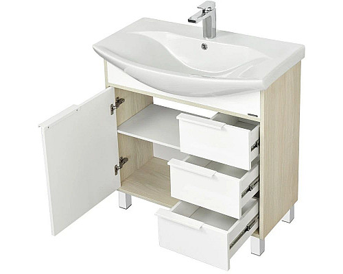 Santeh-Crystal.ru: Тумба белый глянец/ясень фабрик 76 см Акватон Рико 1A215401RIB90 Заказать Тумба белый глянец/ясень фабрик 76 см Акватон Рико 1A215401RIB90 в магазине сантехники Santeh-Crystal.ru
