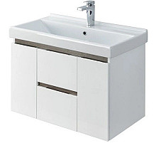 Тумба с раковиной белый глянец/грецкий орех 80 см Акватон Рене 1A2586K0NRC80