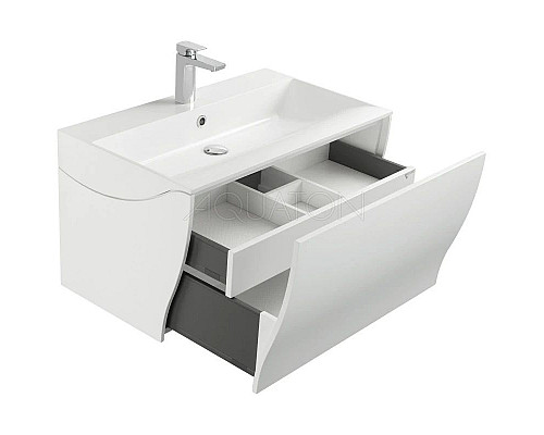 Приобрести Тумба с раковиной белый глянец 80 см Акватон Ондина 1A1834K0OD010 в магазине сантехники Santeh-Crystal.ru