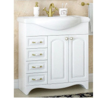 Тумба с раковиной белый глянец 81 см Corozo Классика SETSD-00000351/SD-00000376