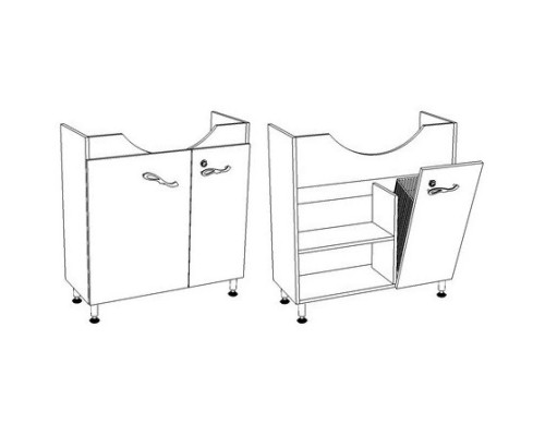 Заказать Тумба с раковиной белый глянец 86,5 см с бельевой корзиной Corozo Венеция SETSD-00000345/28209 в магазине сантехники Santeh-Crystal.ru