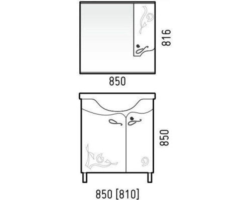Заказать Тумба с раковиной белый глянец 86,5 см с бельевой корзиной Corozo Венеция SETSD-00000345/28209 в магазине сантехники Santeh-Crystal.ru