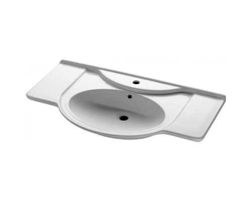 Заказать Тумба с раковиной белый глянец 86,5 см с бельевой корзиной Corozo Венеция SETSD-00000345/28209 в магазине сантехники Santeh-Crystal.ru