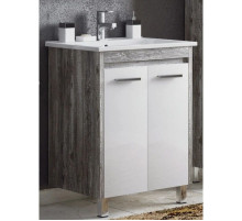 Тумба с раковиной белый глянец/антик 76,5 см Corozo Лорена SETSD-00000355/SD-00000382