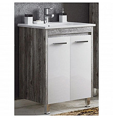 Тумба с раковиной белый глянец/антик 76,5 см Corozo Лорена SETSD-00000355/SD-00000382