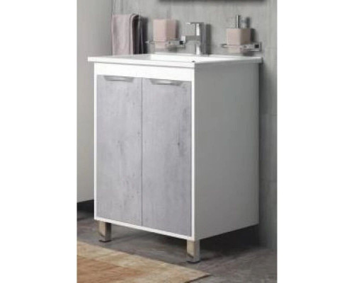 Заказать Тумба с раковиной белый глянец/бетон 76,5 см Corozo Чикаго SETSD-00000363/SD-00000382 в магазине сантехники Santeh-Crystal.ru