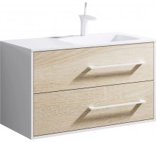 Тумба с раковиной белый глянец/дуб сонома 91,8 см Aqwella 5 Stars Miami SETMai.01.09/R/Mal.09.04.D-R