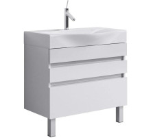 Тумба с раковиной белый глянец 80 см Aqwella 5 Stars Bergamo SETBer.01.08/n/W/Ber.08.04.D