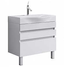 Тумба с раковиной белый глянец 80 см Aqwella 5 Stars Bergamo SETBer.01.08/n/W/Ber.08.04.D