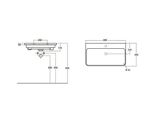 Заказать Тумба с раковиной белый глянец 80,5 см OWL 1975 Skansen SETOW05.01.00/OWLB19-11080 в магазине сантехники Santeh-Crystal.ru