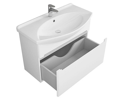 Приобрести Тумба с раковиной белый глянец 86,5 см OWL 1975 Lagerta SETOW08.03.00/191676 в магазине сантехники Santeh-Crystal.ru