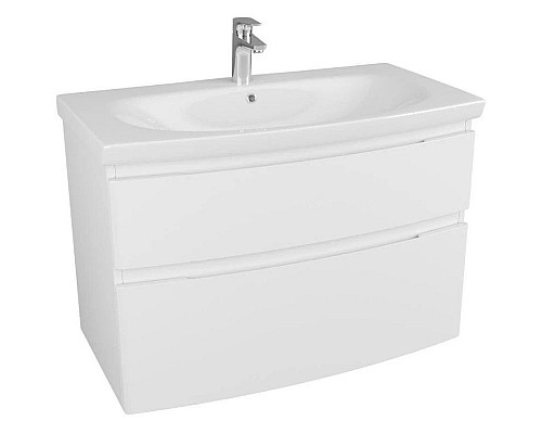 Купить Тумба с раковиной белый глянец 90 см OWL 1975 Gotland SETOW01.02.30/OWLB19-16090 в магазине сантехники Santeh-Crystal.ru