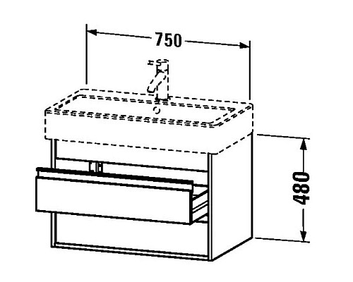 Приобрести Тумба каштан 75 см Duravit Ketho KT663705353 в магазине сантехники Santeh-Crystal.ru