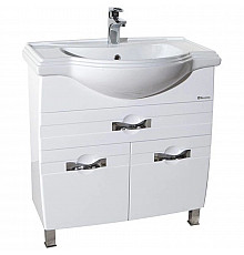 Тумба с раковиной белый глянец 81 см Bellezza Абрис 4639719130010 + 4620008198941