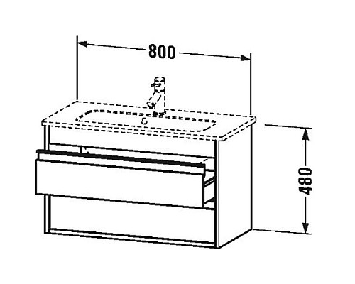 Приобрести Тумба белый матовый 80 см Duravit Ketho KT645301818 в магазине сантехники Santeh-Crystal.ru