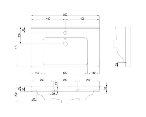 Купить Тумба с раковиной бежевый глянец 80 см Bellezza Андрэа 4639013110077 + 4660018640207 в магазине сантехники Santeh-Crystal.ru
