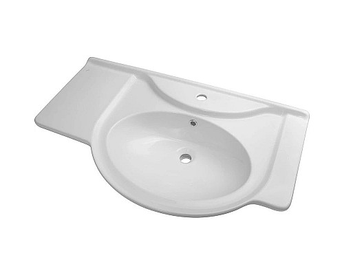 Приобрести Тумба с раковиной бежевый глянец/белый глянец 90 см Bellezza Балтика 4638915111076 + 4660018640276 в магазине сантехники Santeh-Crystal.ru