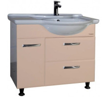 Тумба с раковиной бежевый глянец/белый глянец 90 см Bellezza Балтика 4638915111076 + 4660018640276