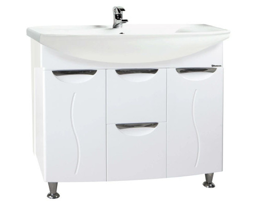 Купить Тумба с раковиной белый глянец 86,5 см Bellezza Глория 4638514000016 + 4620008197357 в магазине сантехники Santeh-Crystal.ru