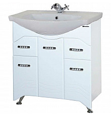 Тумба с раковиной белый глянец 76 см Bellezza Дрея 4631312000011 + 4620008197371