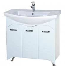 Тумба с раковиной белый глянец 87,5 см Bellezza Дрея 4631314000019 + 4620008197456