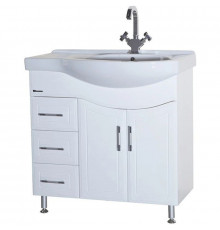 Тумба с раковиной белый глянец 83 см Bellezza Коралл 4632014142016 + 4620000142379