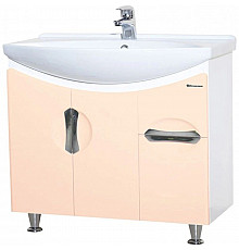 Тумба с раковиной бежевый глянец/белый глянец 76 см Bellezza Лагуна 4632112110078 + 4620008197470