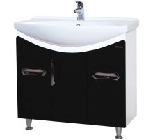 Тумба с раковиной черный глянец/белый глянец 86,5 см Bellezza Лагуна 4632114110045 + 4620008197357