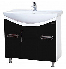 Тумба с раковиной черный глянец/белый глянец 86,5 см Bellezza Лагуна 4632114110045 + 4620008197357